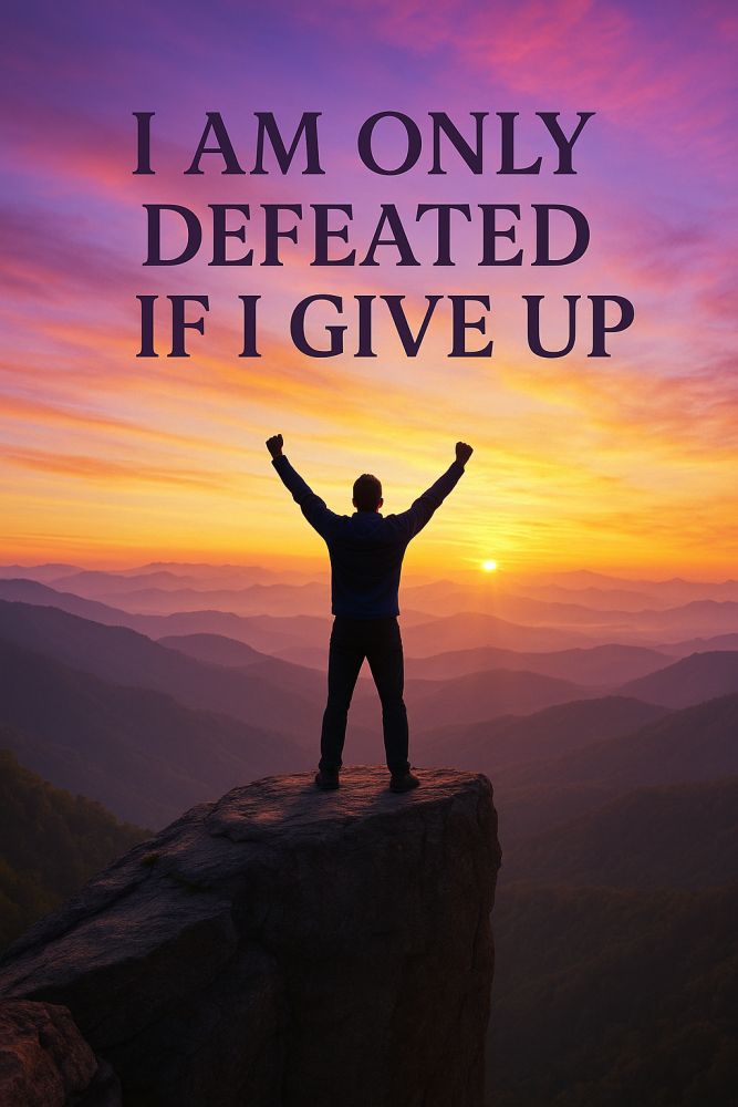 I Am Only Defeated If I Give Up
